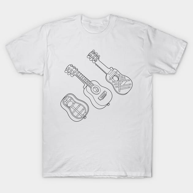 Luthier Guitar Structure Line Drawing T-Shirt by taylorcustom